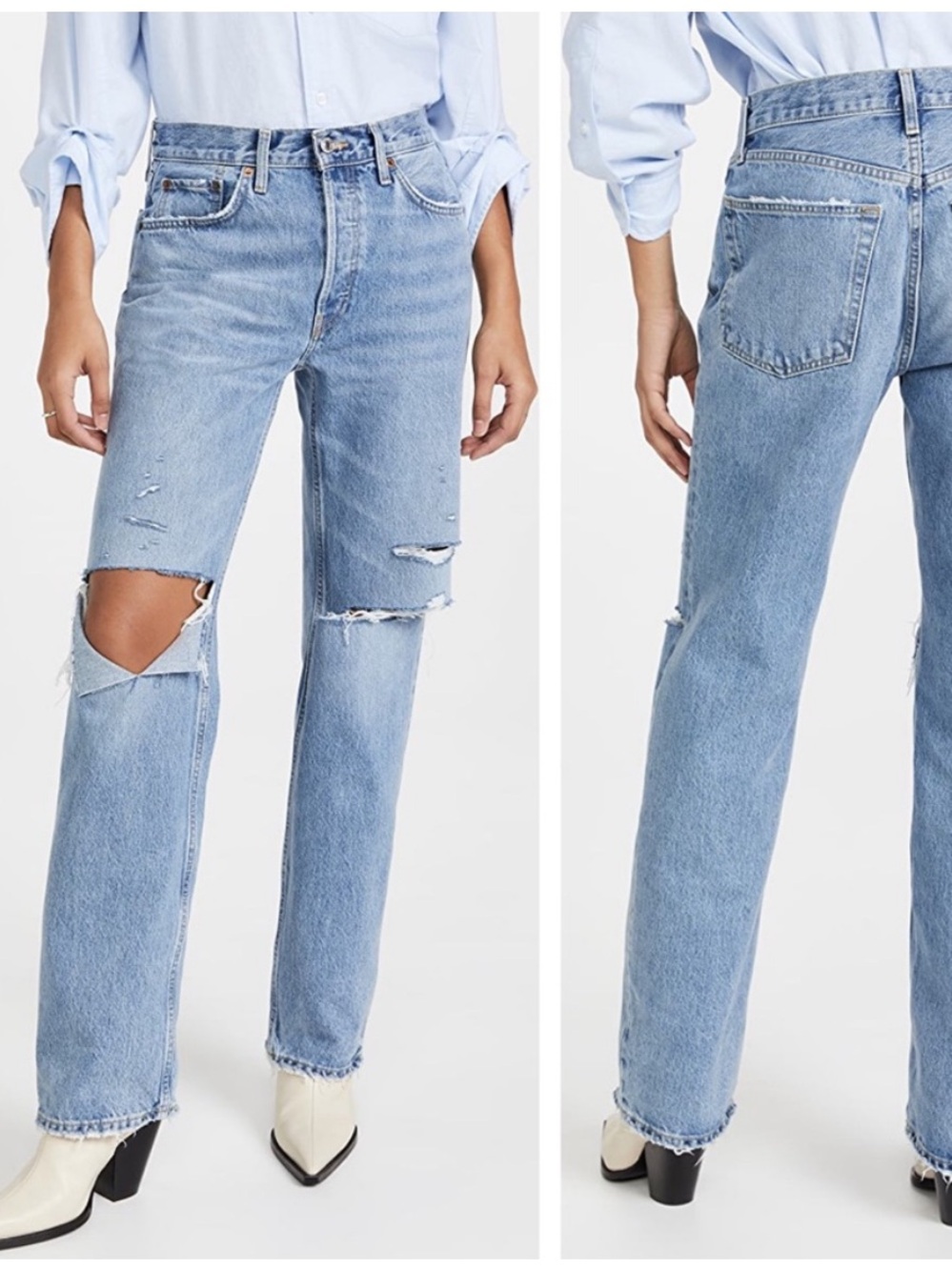 Re/Done 90s Comfy Jean Sunfaded Destroy 32